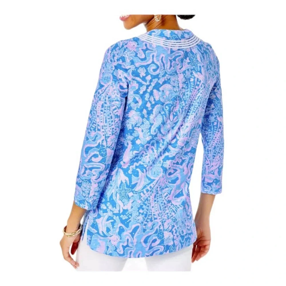 Lilly Pulitzer | Size XS Marco Island Tunic Top Shirt Blouse Floral Ocean